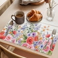 thumbnail image 3 of Pastoral Floral Placemats Set of 4, Colored Wildflower Leaves Lavender Plant Wood Non-Slip Place Mats Washable Table Mats for Kitchen Dining Table Decorations Indoor/Outdoor, 3 of 9