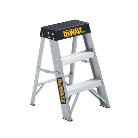 "DEWALT DXL2010-02 2 Steps, Aluminum Step Stool, 300 lb. Load Capacity, Silver"