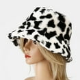 thumbnail image 4 of Kiplyki Women's Autumn And Winter Fashion Cow Print Basin Hat Plush Fisherman Hat Warm Hat, 4 of 4