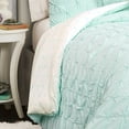 thumbnail image 3 of Lush Decor Ravello Pintuck Solid Elastic Embroidery Comforter, Twin, Light Aqua, 4-Pc Set, 3 of 11