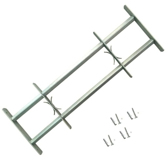 Adjustable Security Grille for Windows with 2 Crossbars 39.4"-59.1"