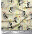 thumbnail image 1 of Soimoi Moss Georgette Fabric Texture & Jellyfish Ocean Printed Fabric 1 Yard 42 Inch Wide, 1 of 1