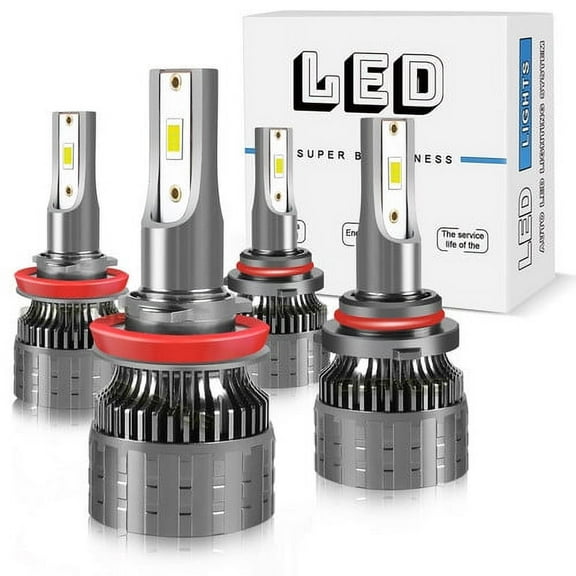 4* 9005 H11 Combo LED Headlight Bulbs KIT for 2015-2020 Ford Expedition High Low Beam