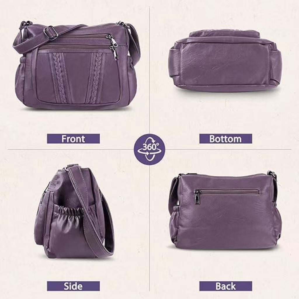 Verstarlin Crossbody Bags For Women Pocketbooks Soft PU Leather Purses and Handbags Multi Pocket Shoulder Bag