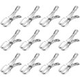 thumbnail image 1 of Acero Inoxidable: 12 Piezas de Pinzas Grandes para Ropa, Clips Resistentes al Viento y al óxido, para Toallas de Playa, Ropa Pesada (11 * 6 cm), 1 of 5