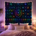 thumbnail image 2 of Rainbow Orbital Target in a Symmetrical Science Grid, Dramatic Digital Art for Science Lovers, STEM Wall Art, Graduation Gift, Tapestry Wall Hanging for Study Room and Dorm, 2 of 7