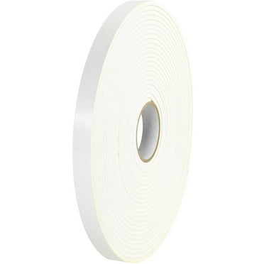 (2 pack) Tape Logic T9591162PK 2 in. x 36 yards 0.062 in. White Thick Polyethylene Double Sided Foam Tape - Pack of 2
