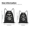 thumbnail image 4 of Drawstring Backpack - Black White Hat Skull Splash Proof Small Drawstring Gym Bag for Women Men, Cinch Sports String Bag Backpack for Travel Swimming Beach, 4 of 8
