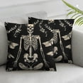 thumbnail image 3 of BANET Pack of 2 Halloween Decorative Throw Pillow Covers, Soft Skull Animal Bones Square Cushion Case Set for Couch Sofa Bedroom Living Room, Boho Pillow Cases Pillowcases 22x22in, 3 of 7