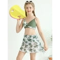 thumbnail image 3 of 3Pcs Teens Girl Summer Adjustable Strap Bikini Swimsuit Set Tropical Floral Bathing Suit Swimwear With Coverup Skirt 9-16Y, 3 of 8