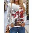 thumbnail image 2 of Jersey de manga larga con estampado navideño para mujer, ropa deportiva, Top informal, microelástico, Otoño e Invierno, 2 of 4