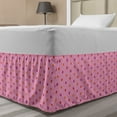 thumbnail image 1 of Abstract Bed Skirt, Floral Themed Colorful Flowers Motifs Blooming Simplistic Pinkish Blossoms, Elastic Bedskirt Dust Ruffle Wrap Around for Bedding Decor, 4 Sizes, Pink Multicolor, by Ambesonne, 1 of 2