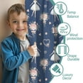 thumbnail image 3 of Blackout Kids Curtains,Dark Blue Ballerina Flower Pattern Childrens Insulated Curtains Set Of 2,Bedroom Essentials,Toddler Room Decor 42"x54", 3 of 5