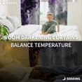 thumbnail image 5 of Purple Black Geometric Blackout Curtains for Bedroom/Living Room, Thermal Insulated Kitchen Curtains, Modern Abstract Crystals Artwork Grommet Darkening Window Treatment Drapes 42"x84"x2, 5 of 8