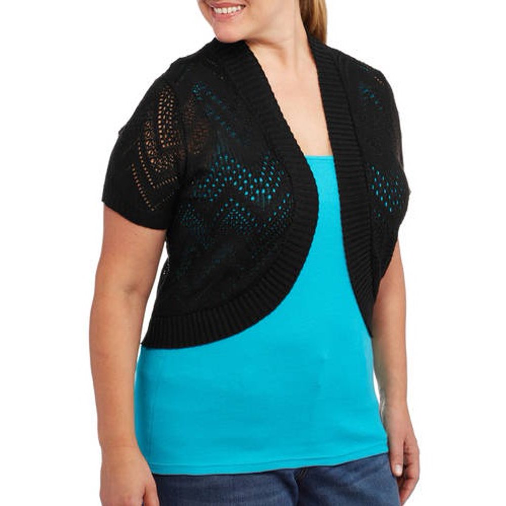 Faded Glory Women's PlusSize Short Sleeve Sweater Shrug Walmart