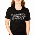 thumbnail image 3 of Women's Floral Tee Wildflower Graphic T Shirt Summer Flower Casual Loose Top Crew Neck Short Sleeve Shirts Tees (Black-2X Large), 3 of 7