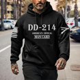 thumbnail image 2 of Valora Men Sweatshirt Men's Hooded Sweatshirt for Winter Comfort and Everyday Wear – Double Layered Veteran Printed Hoodie for Leisure Business and International Trade Black 2XL, 2 of 4