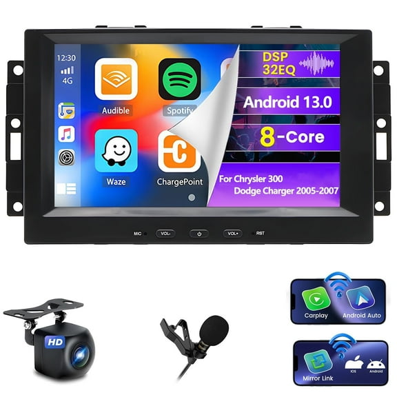 Gsuatey Car Stereo for Chrysler 300 Dodge Charger 2005-2007-8 Inch Android 13 Touchscreen Radio with Wireless Carplay Android Auto, HiFi/WiFi/GPS/SWC   AHD Backup Camera