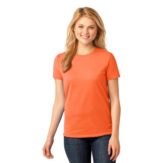 Port & Company Mujer 54 oz 100% Algod?n Camiseta M Naranja Ne?n Puerto & Compa??a LPC54