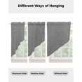 thumbnail image 4 of Vintage Dark Gray Swag Valances for Windows, Farmhouse Retro Solid Color Linen Texture Rod Pocket Sheer Valances for Windows, Swag Toppers Light Filtering for Kitchen Living Room 2 Panels 36''x63'', 4 of 6