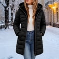 thumbnail image 2 of Husipze Sherpa Fleece Lined Hooded Puffer Winter Coat for Women Mid Length Quilted Full Zip Jacket Casual Insulated Warm Outerwear Black 3XL, 2 of 7
