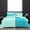 Aqua Blue-Turquoise, variant on D.N.G. BEDDINGS 3 Piece Luxury Reversible Diamond Pattern Comforter Set Premium Super Soft, All Season 800 TC, 100% Egyptian Cotton Oversized Super King Size Aqua Blue-Light Pink Color