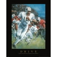 thumbnail image 2 of Frontline 26x32 Gold Ornate Wood Framed with Double Matting Museum Art Print Titled - Drive - Football, 2 of 4