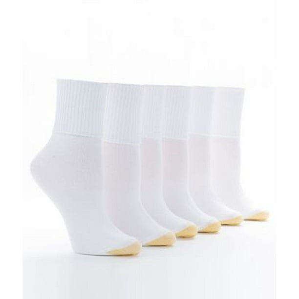 Gold Toe Women's Turn Cuff Socks 6-Pack Extended Sizes