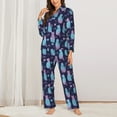 thumbnail image 3 of Wukai Silhouette Cats Print Women's Pajama Set - Soft Long Sleeve Sleepwear for Comfort and Style-XX-Large, 3 of 9