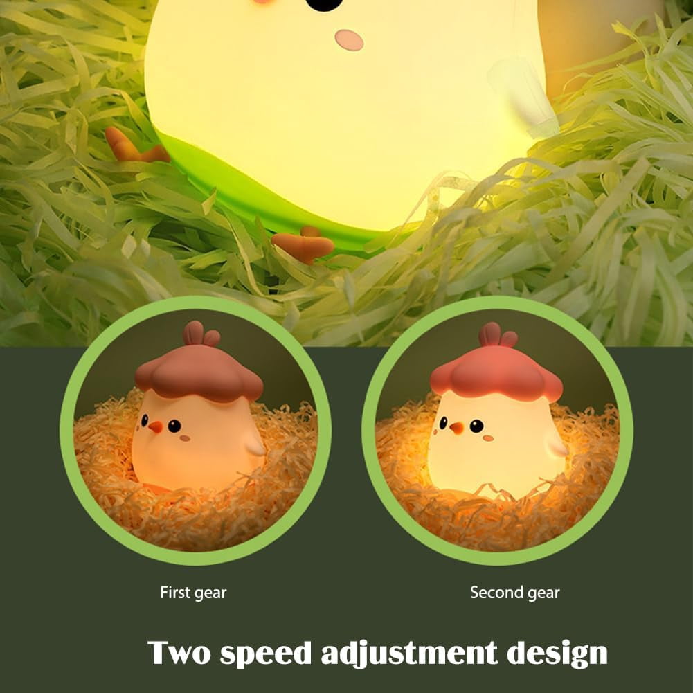 LINLIN Night Light for Kids,Cute Vegetable Chicken Night Lights,USB Rechargeable Kids Lamp,Timing Function,Cute Room Decor,Baby Night Light for Boys Girls Childrens Students Gift