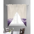 thumbnail image 3 of Purple Beige Ombre Swag Valances for Windows, Minimalist Ocean Waves Linen Rod Pocket Sheer Valances for Large Windows, Swag Toppers Light Filtering for Kitchen Living Room 2 Panels 36''x63'', 3 of 6