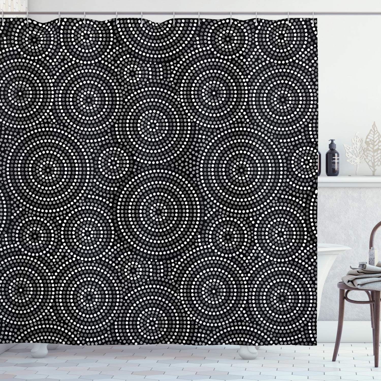 Ambesonne Black and White Shower Curtain, Art, 69"Wx75"L, Grey Black White