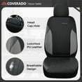 thumbnail image 2 of Coverado Front Car Seat Covers, Faux Leather Seat Protectors, 2 Seats Automotive Cushions Universal Fit for Car SUV Sedan Truck, Black&Gray, 2 of 6