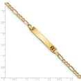 thumbnail image 3 of 14K Yellow Gold bracelet Medical Figaro Alert Red 8 in 6.5 mm 5.5, 3 of 3
