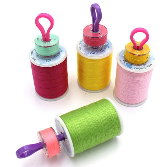 CTIRCHIU 60 Pcs Bobbin Thread Holder Clips in Green Pink Purple for Sewing Enthusiasts to Match Bobbin and Thread
