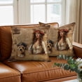 thumbnail image 3 of Pirate Girl Throw Pillow Cover Cute Dog Treasure Map Cotton Linen Cushion Cover Throw Pillow Case with Invisible Zipper for Couch Sofa Bed Chair Car 26x26 Inch, 3 of 9