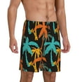 thumbnail image 2 of Naloa Palm Trees Men's Short Pajama Pants, Lounge Comfort Shorts with Elasticized Waistband and Side Pockets - XX-Large, 2 of 9