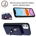 thumbnail image 3 of Allytech Wallet Case for Apple iPhone 12 Mini with Ring Holder Stand, Vintage Premium PU Leather 8 Cards Slots Shockproof Bumper Anti-Scratch Magnetic Closure Case Cover for iPhone 12 Mini,Blue, 3 of 6