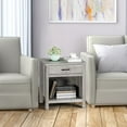 thumbnail image 4 of Farmhouse Square Nightstand, End Table with Storage Drawer for Bedroom Living Room, Grey, 4 of 7
