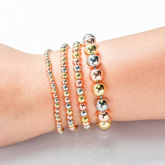 Copper Bead Bracelet Three Colors Copper Bead Elastic Adjustable All-match Bracelet Women