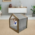 thumbnail image 3 of Abstract Pet House, Geometric Inner Triangles Minimalist Western Expressionism Style Boho Display, Outdoor & Indoor Portable Dog Kennel with Pillow and Cover, 5 Sizes, Black White, by Ambesonne, 3 of 5
