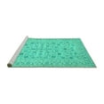 thumbnail image 2 of Ahgly Company Machine Washable Indoor Square Persian Turquoise Blue Traditional Area Rugs, 5' Square, 2 of 4