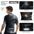 thumbnail image 5 of Ｘ-TIGER Maillot de ciclismo para hombre, manga corta, ajuste de ciclismo, tejido ligero, estilo chino simple, camiseta de ciclismo con 4 bolsillos traseros, 5 of 5