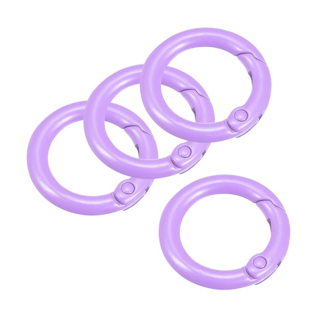 Unique Bargains Round Spring O Rings, 25mm/ 0.98' Trigger Buckle Snap Purple, 4Pack