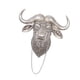 thumbnail image 5 of Escultura de pared con cabeza de animal de resina, diseño de búfalo, decoración espacial 3D, cabeza de búfalo pequeña, de resina para sofá, Plata, 5 of 9