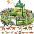 thumbnail image 5 of JoyStone 215PCS Dinosaur Figures Playset with Lights & Music, Dinosaur Park Toy Set with Arena, 18 Dinosaurs & Trees, Green, 5 of 11