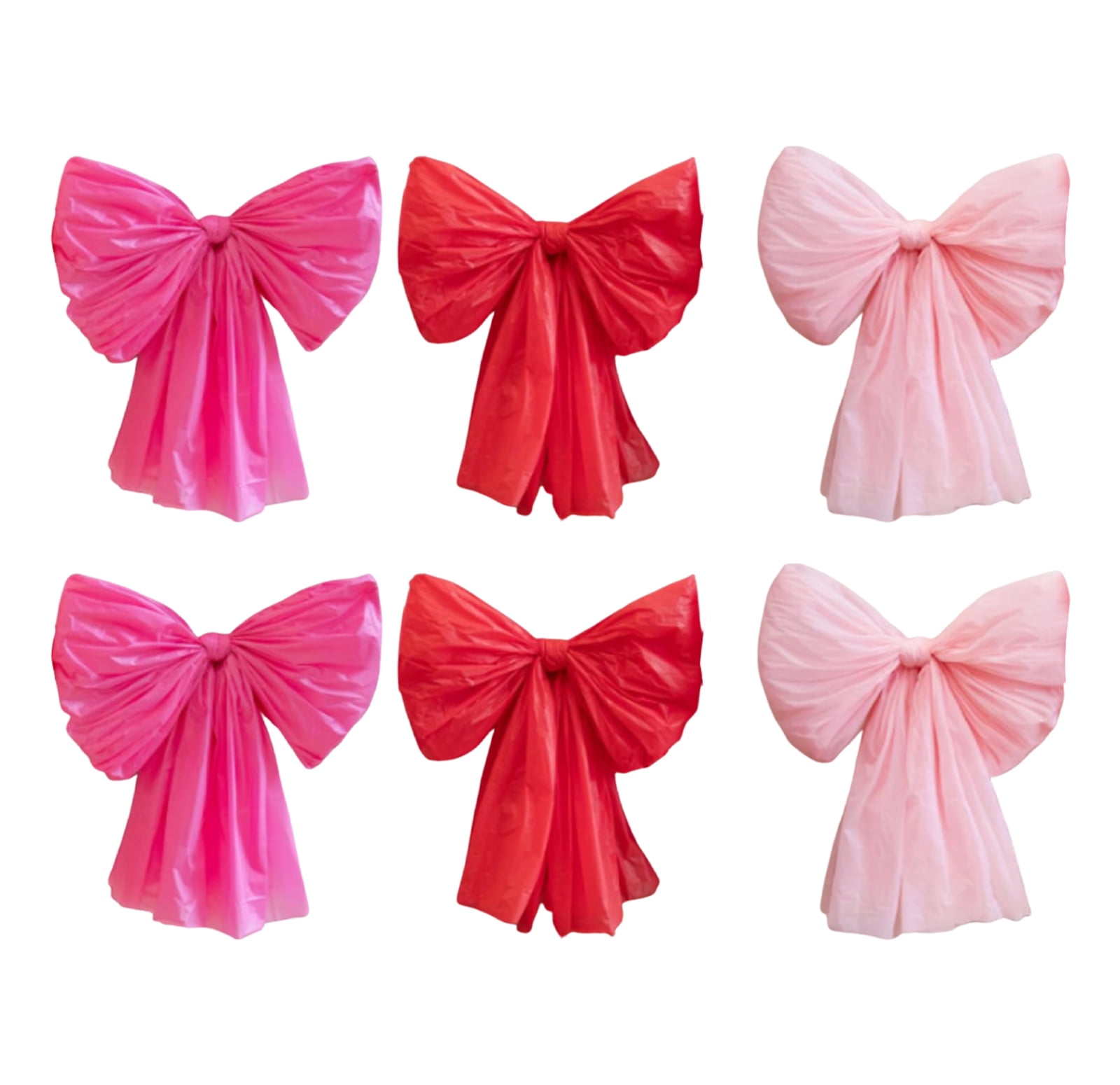 Valentines Day Decorations - Set of 6 DIY Giant Wall Bows, Hanging Valentine Bows Decor for Door Window Room, 23.6" Romantic Red Bows Valentine's Day Gifts