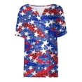 thumbnail image 5 of American Flag 3/4 Sleeve Shirts for Women 2024 Patriotic Casual Tops for Women Patriotic Blouses Button Neck 4th of July Pullover Trendy Loose T-Shirt Top, 5 of 5