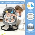 thumbnail image 2 of Baby Swing for Infants, Unisex Baby Bouncer, Bluetooth Music, 5 Sway Speeds, 10 Lullabies, for 0-9 Months,Gray, 2 of 8