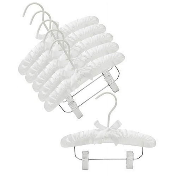 10" Satin Baby Hangers w/Clips (White)